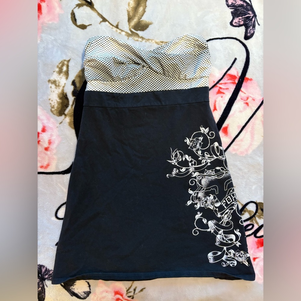 Vintage FOX Y2K Black & White Mini Dress